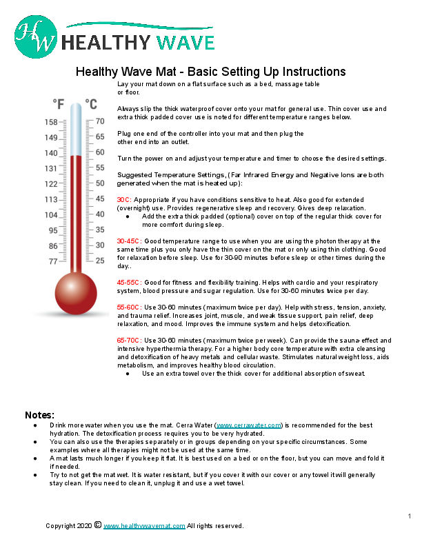 Setup and Temperature Settings